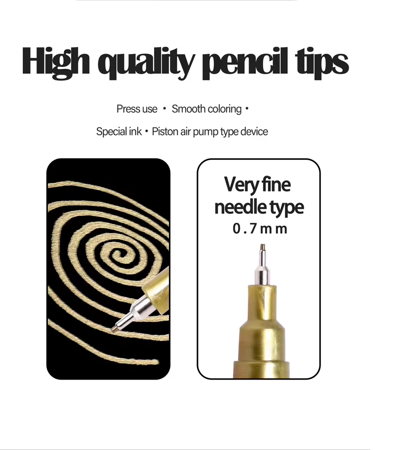 4 x PERMANENT MARKER PEN 0.7mm GOLD SILVER WHITE BLACK