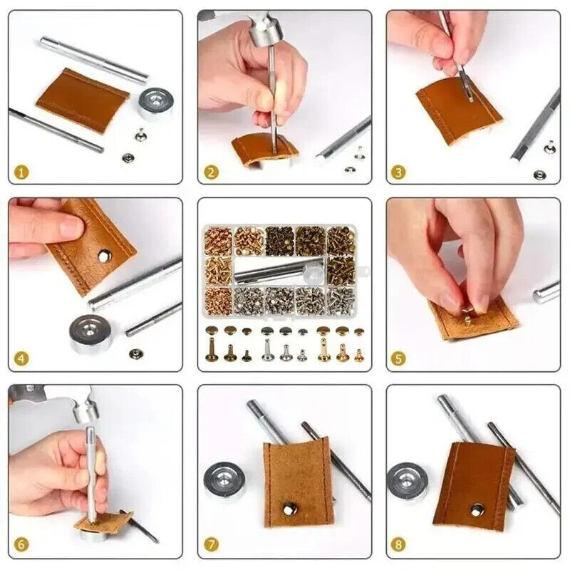 240 x METAL DOUBLE CAP RIVET STUDS & PLIERS