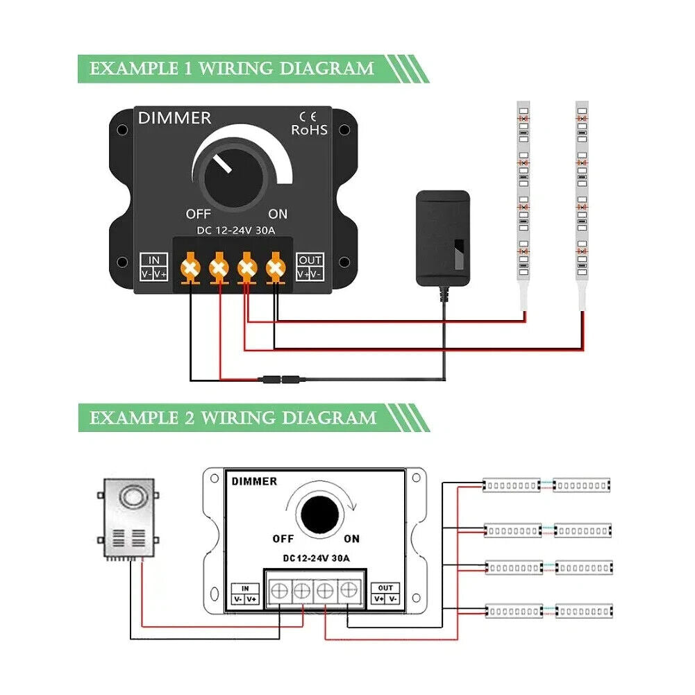 30A LED DIMMER SWITCH 12-24V PWM STEPLESS DIGITAL