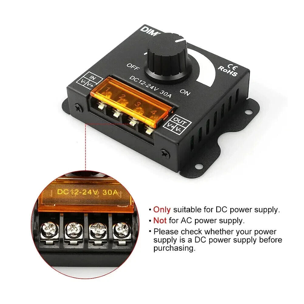 30A LED DIMMER SWITCH 12-24V PWM STEPLESS DIGITAL