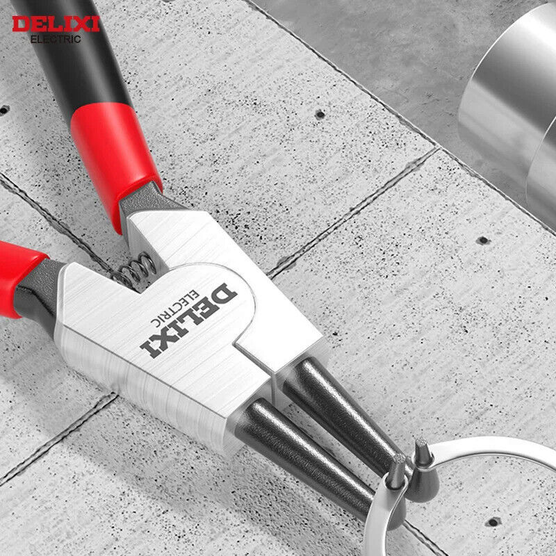 5" INCH CIRCLIP PLIERS, NEEDLE NOSE, RETAINING RING STRAIGHT CURVED END ACUPOINT