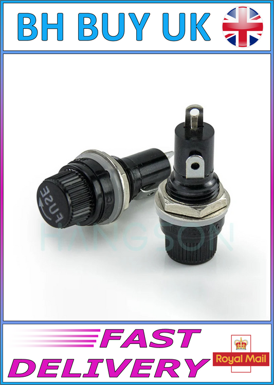 10 x PANEL MOUNT FUSE HOLDER 5x20mm