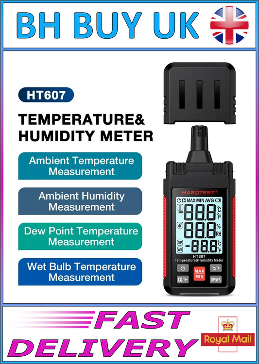 DIGITAL HANDHELD TEMPERATURE & HUMIDITY METER