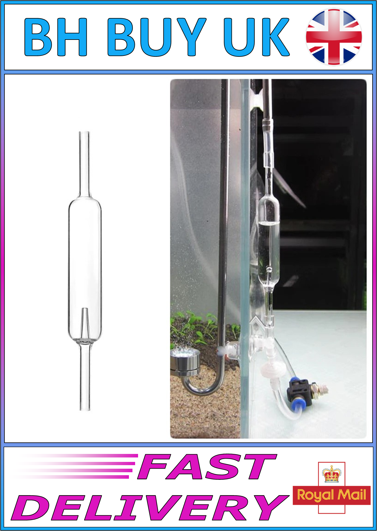 AQUARIUM GLASS CO2 BUBBLE COUNTER