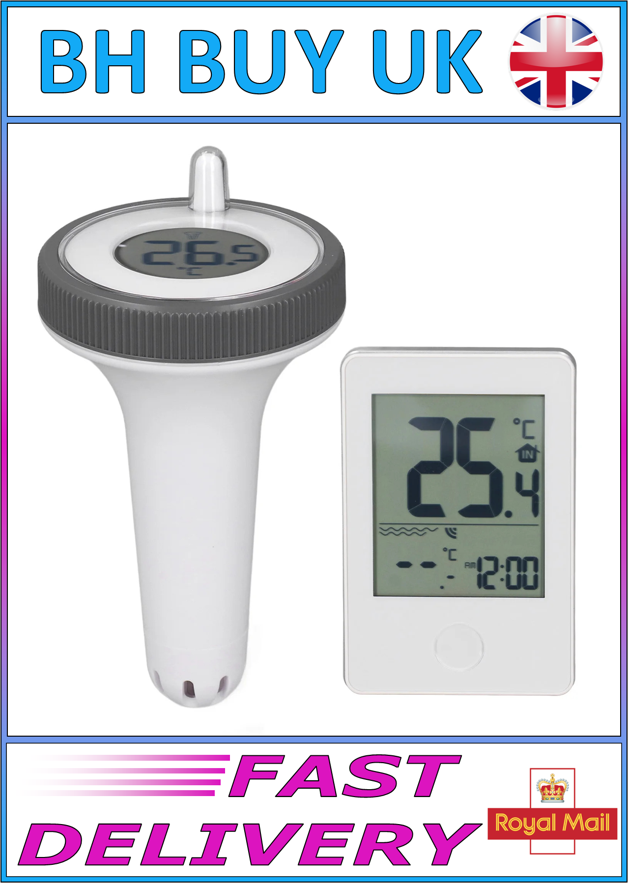 WIRELESS POND THERMOMETER LCD DISPLAY
