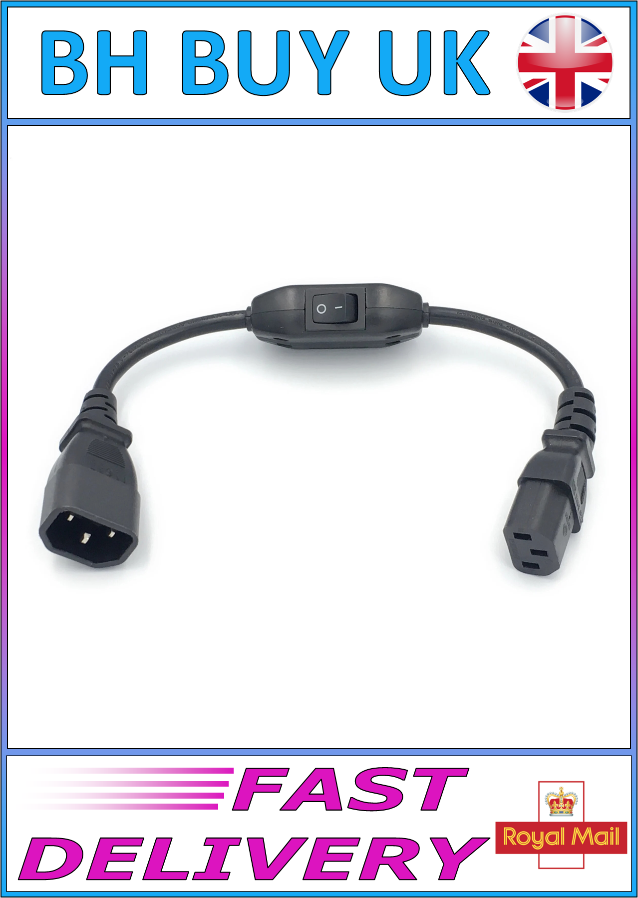 30cm C14 - C13 INLINE SWITCH CABLE