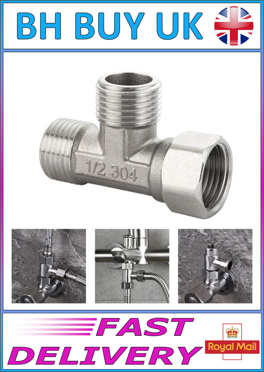 STAINLESS STEEL SHOWER ADAPTER TEE 1/2" 15mm