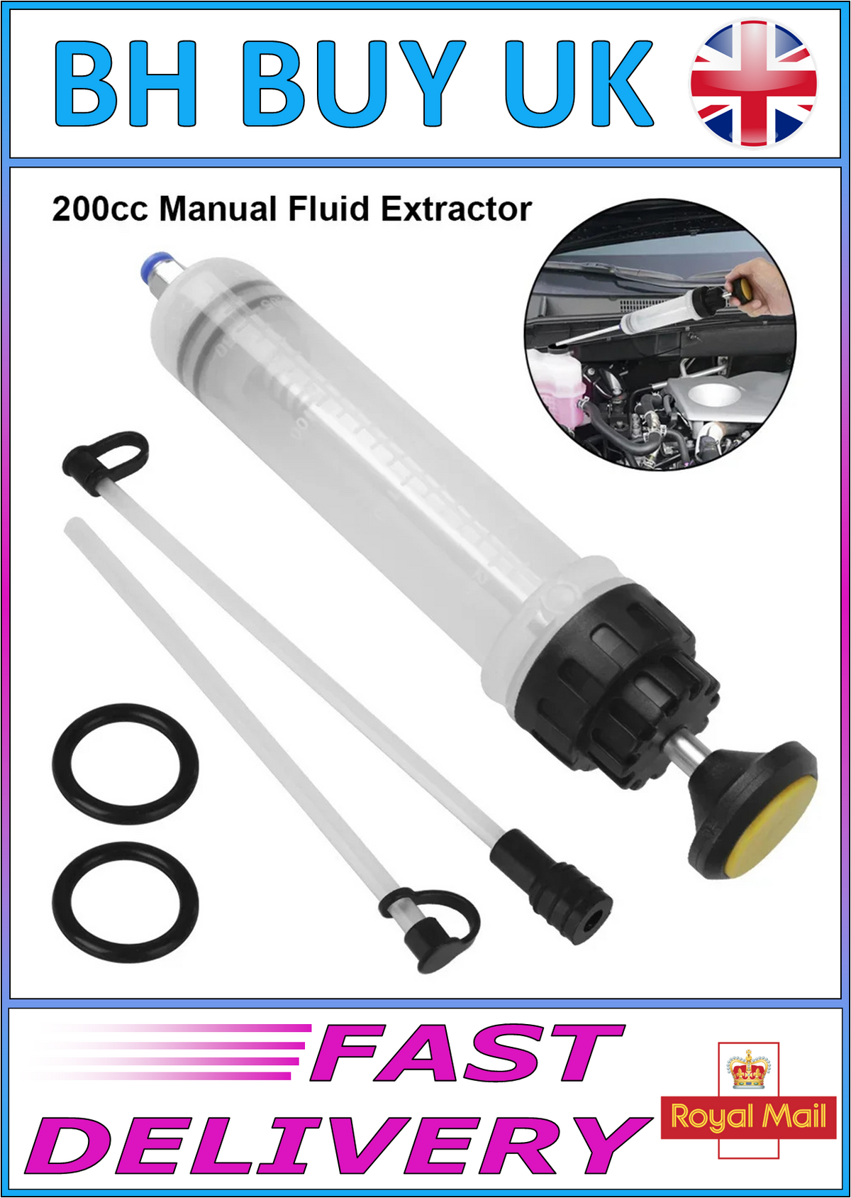 200cc CAR OIL CHANGE / BRAKE FLUID BLEEDER EXTRACTION SYRINGE