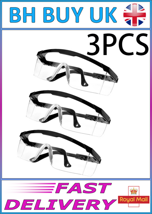 3 x EYE PROTECTION SAFETY GLASSES