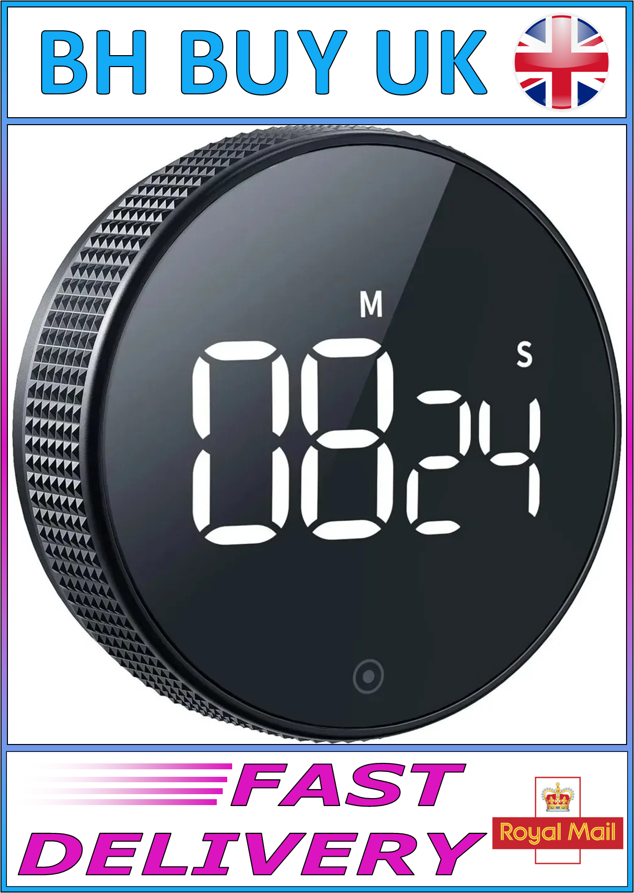 ROTATING BEZLE MAGNETIC DIGITAL TIMER 8cm