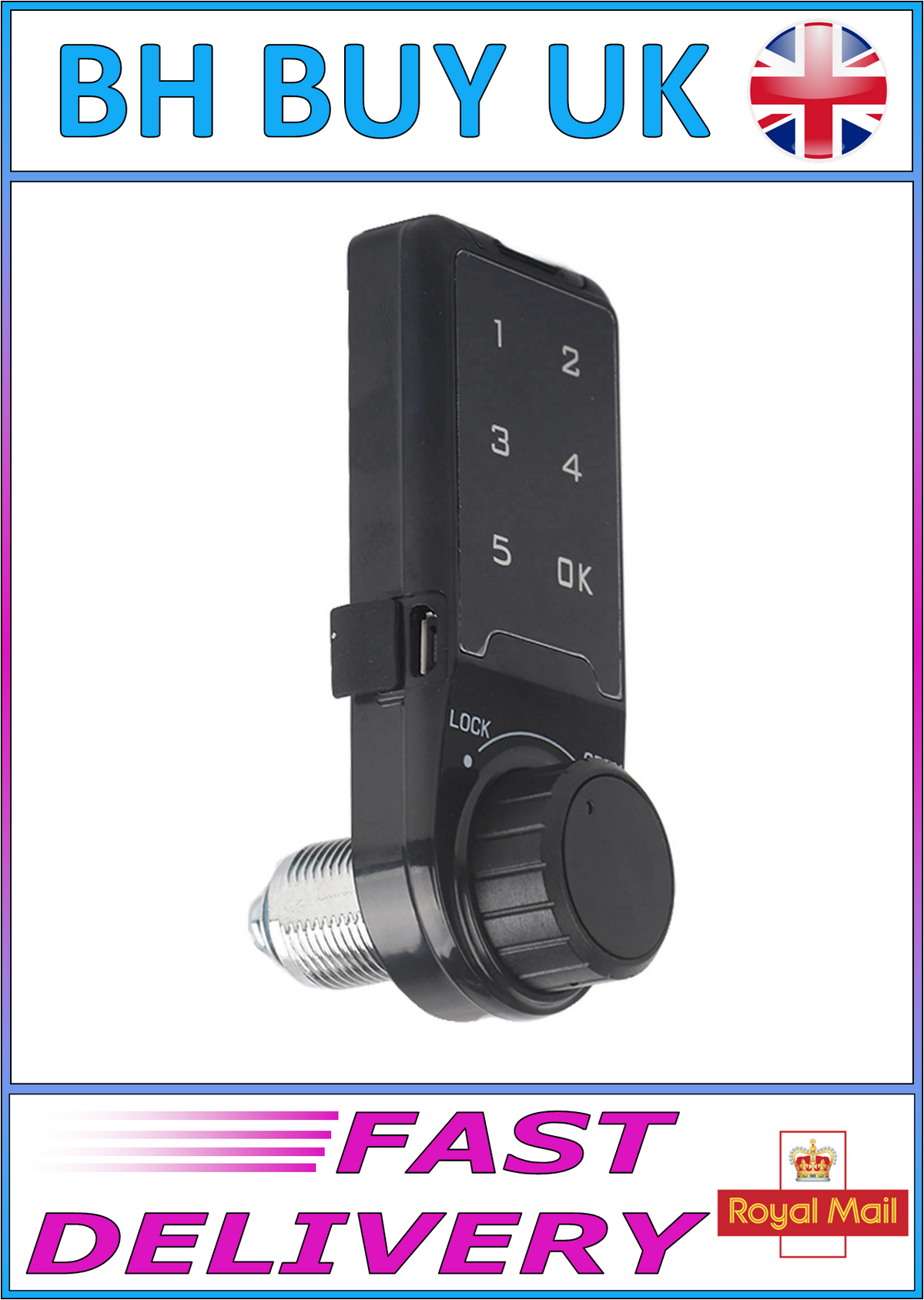 TOUCH KEYPAD ELECTRONIC LOCK - DIGITAL PASSWORD CABINET LOCK