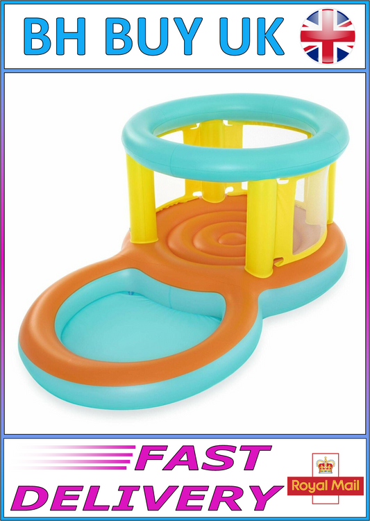 BESTWAY JUMPTOPIA BOUNCER & PADDLING POOL 2.39m x 1.42m x 1.02m PLAY POOL