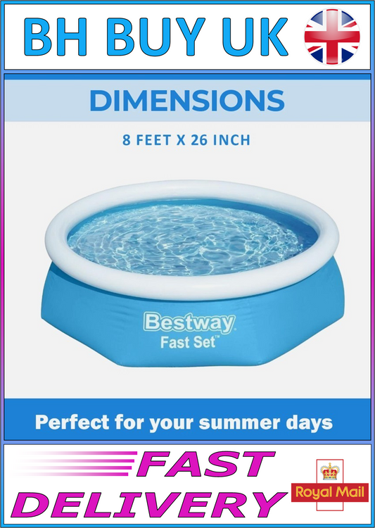 BESTWAY FAST SET POOL 8FT x 26" / 2.44m x 66cm