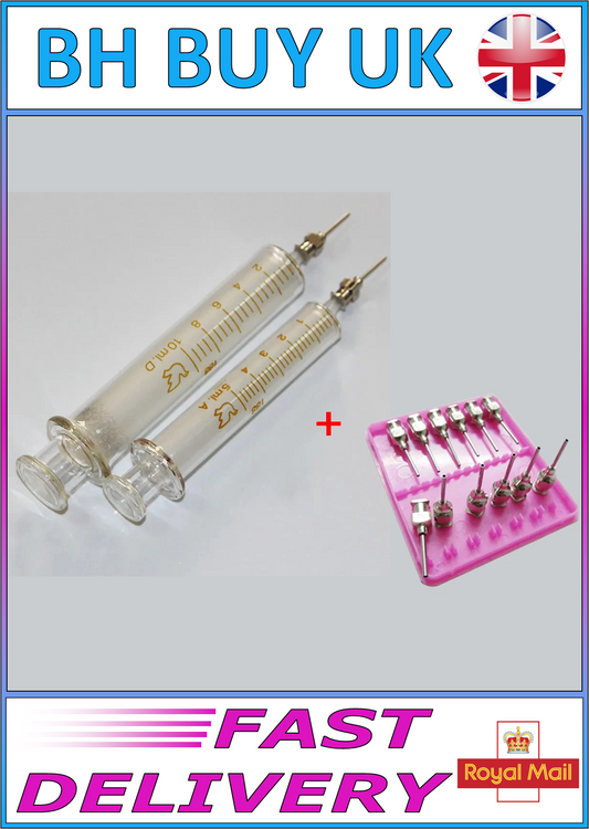 5ml & 10ml GLASS SYRINGE SET WITH 14 DISPENSING ENDS
