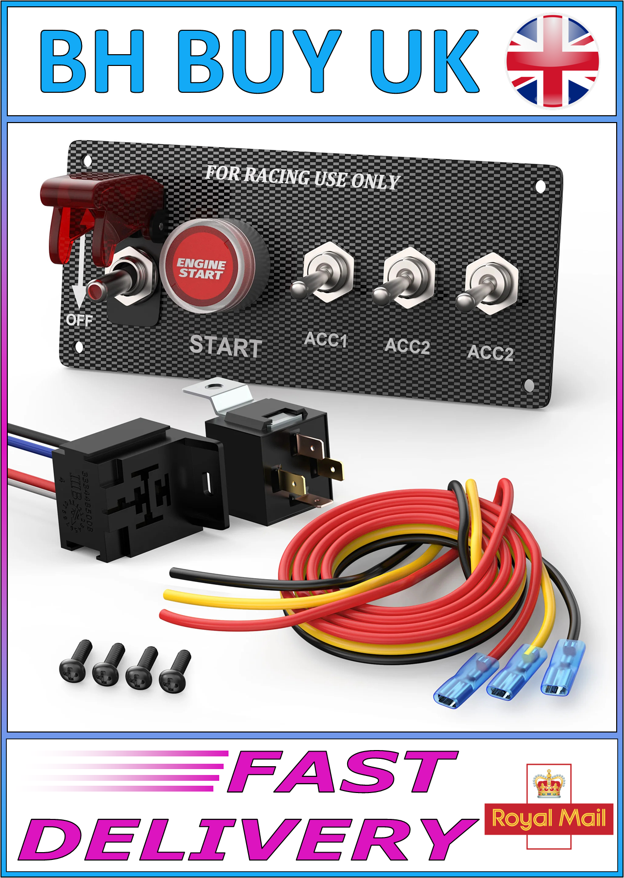 12v RACING CAR IGNITION SWITCH PANEL