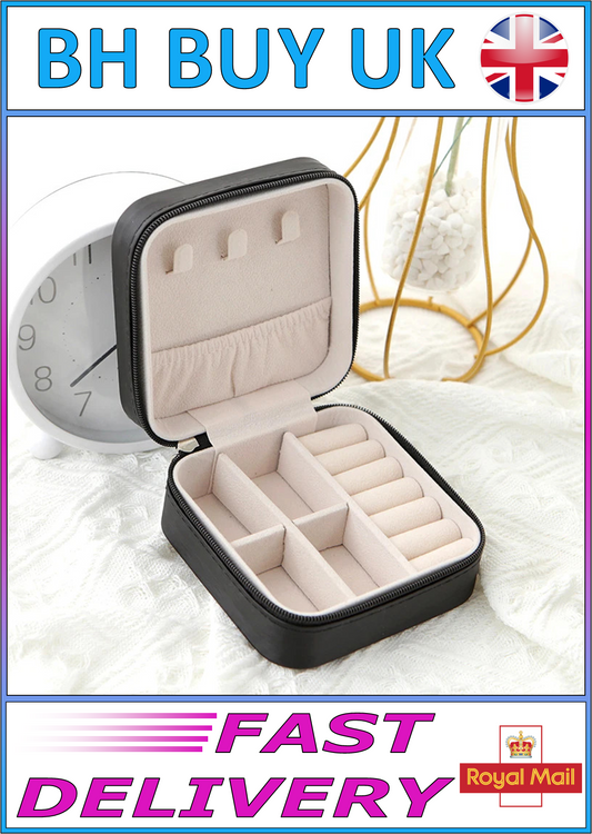 SINGLE LAYER TRAVEL JEWELLERY BOX - BLACK WHITE PINK