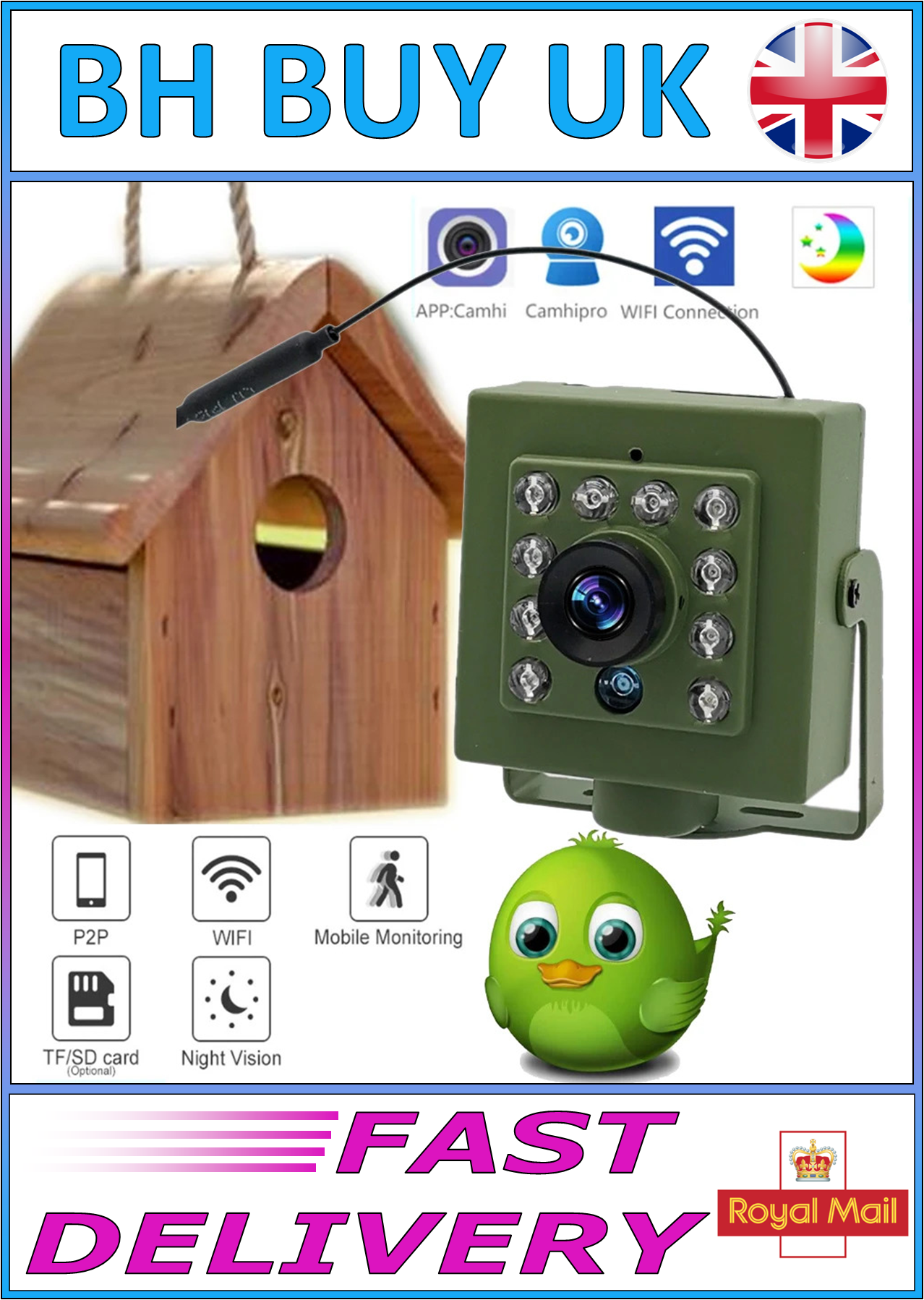 WIFI BIRD BOX CAMERA - NIGHT VISION NATURE CAM