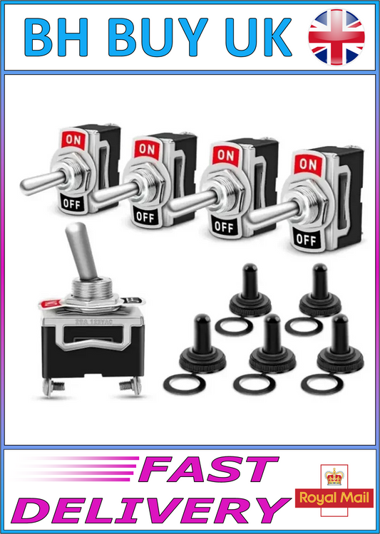5 x HEAVY DUTY MARINE TOGGLE SWITCH ON / OFF 15A
