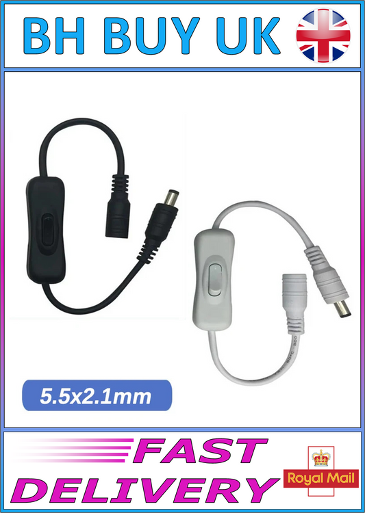 5.5 x 2.1mm DC INLINE ROCKER SWITCH