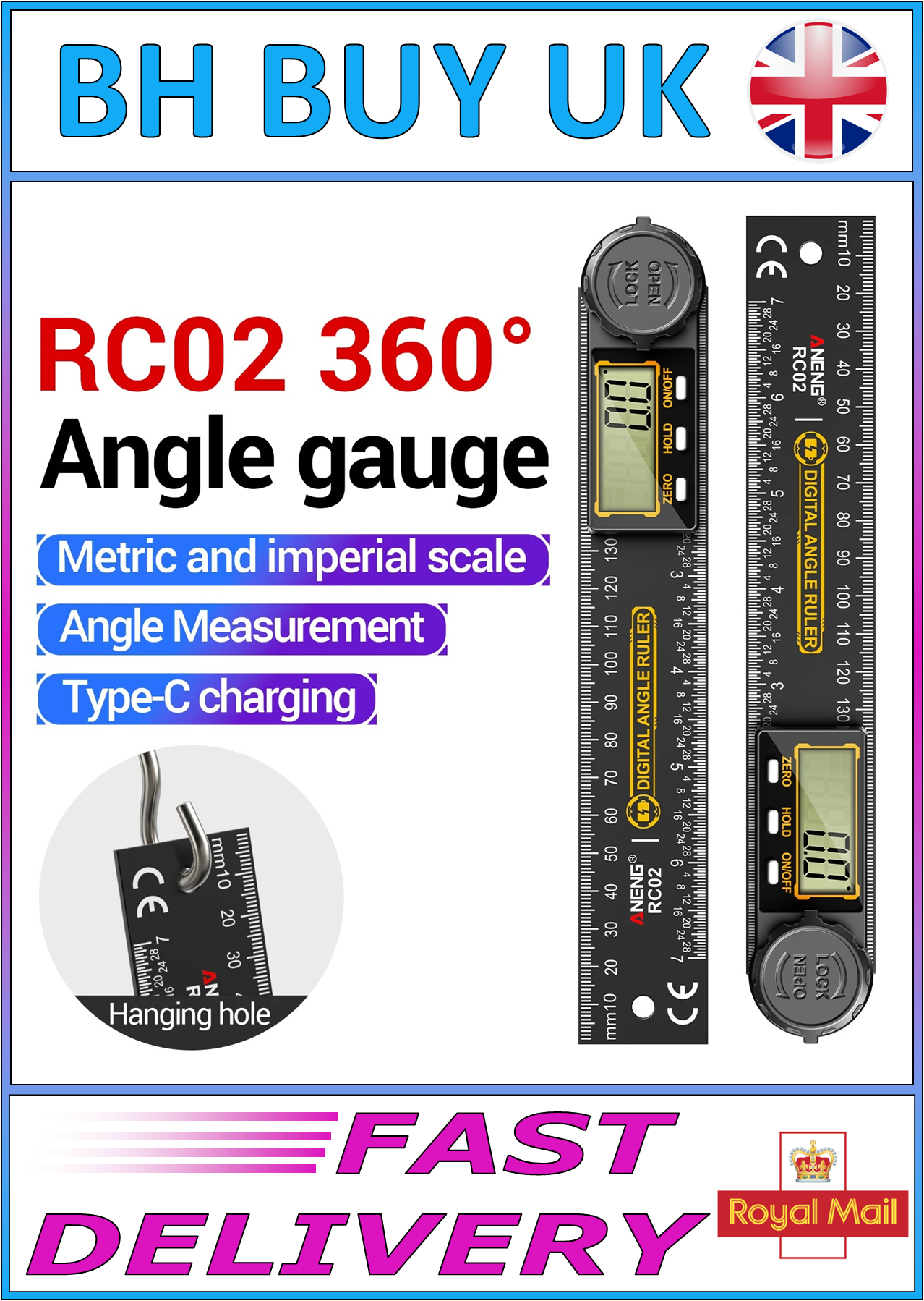RECHARGABLE DIGITAL ANGLE GAUGE