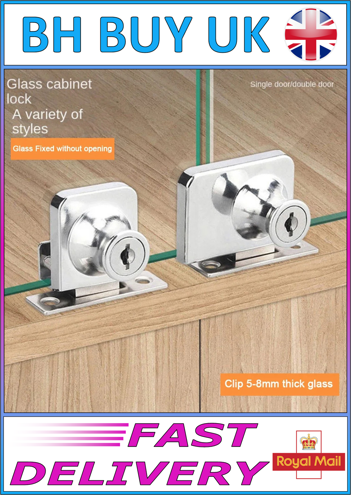 GLASS DOOR LOCK DOUBLE & SINGLE