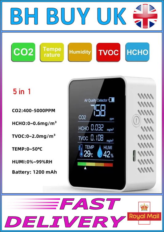 5 IN 1 TEMPERATURE HUMIDITY CO2 METER