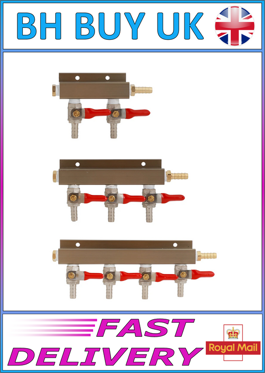 AIR / CO2 DISTRIBUTOR MANIFOLD WITH BALL VALVES