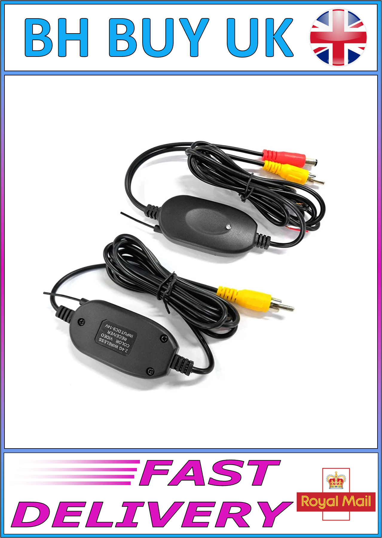 CAR WIRELESS REAR VIEW CAMERA VIDEO RECEIVER & TRANSMITTER