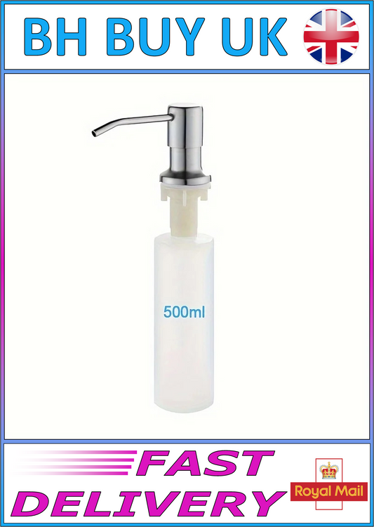 KITCHEN SINK INTEGRATED SOAP DISPENSER 500ML BOTTLE STAINLESS STEEL