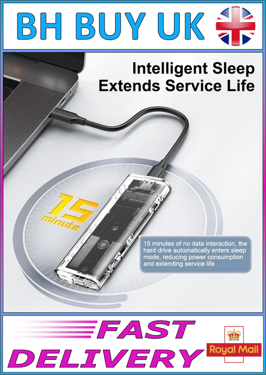 PORTABLE M.2 SSD ENCLOSURE CASE NGFF SATA USB HARD DRIVE