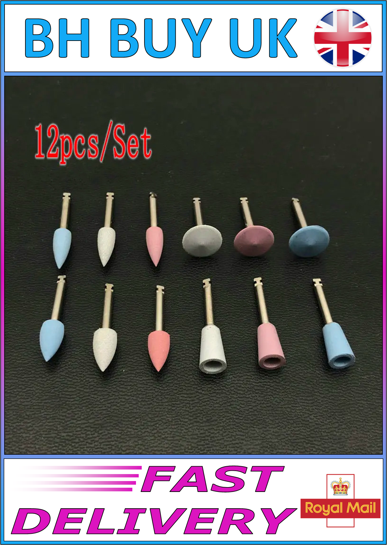 12 x DENTAL SILICONE GRINDING HEADS
