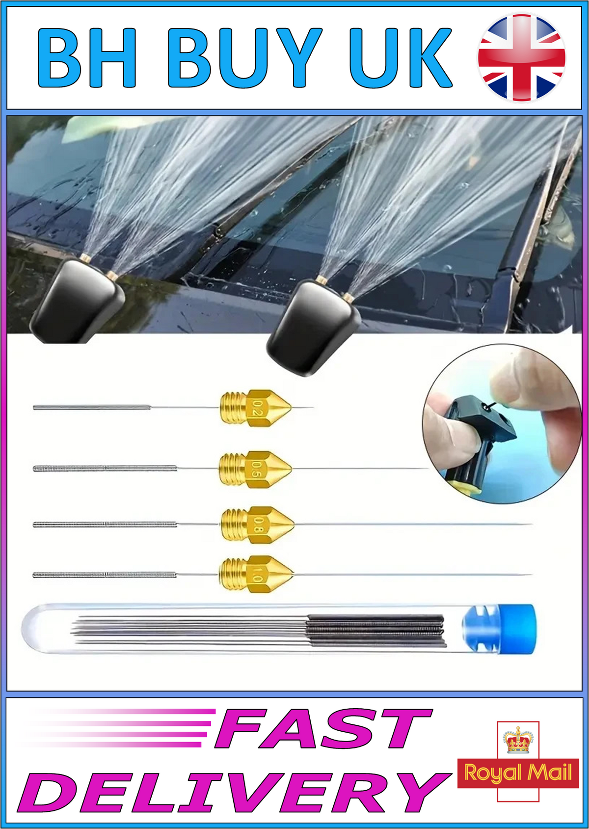 5PC 3D PRINTER NOZZLE / WASHER JET CLEANING NEEDLES 0.2-0.4MM