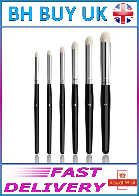 6 x DRY PAINT BRUSH SET, ROUND ENDS