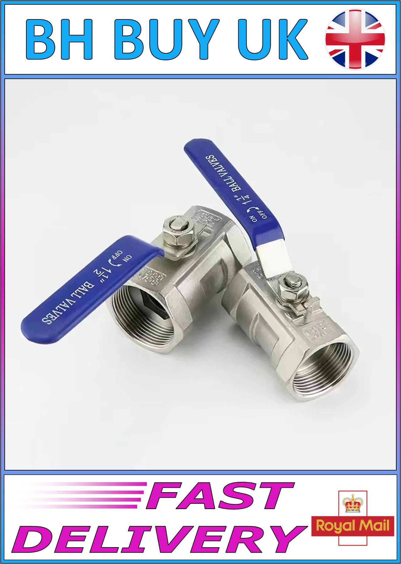 STAINLESS STEEL BALL VALVE 1/2" 3/4" FEMALE - FEMALE