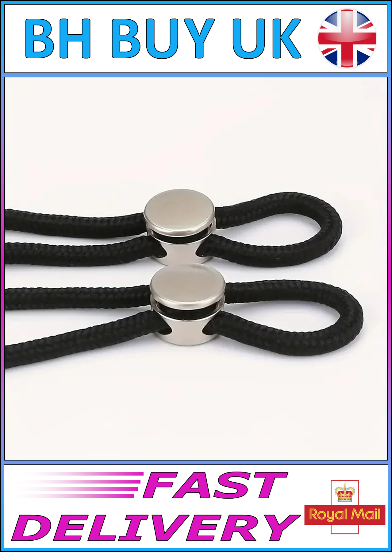 6 x NO-TIE SHOELACE LOCKS
