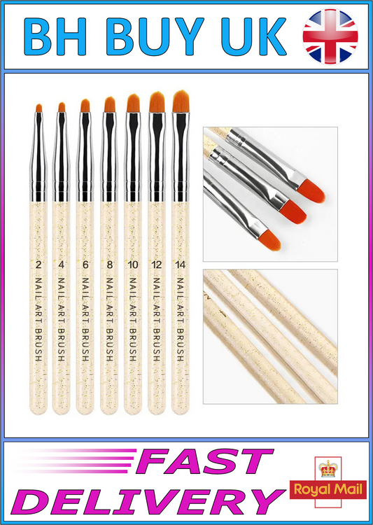 7 x NAIL ART ACRYLIC BRUSHES SET