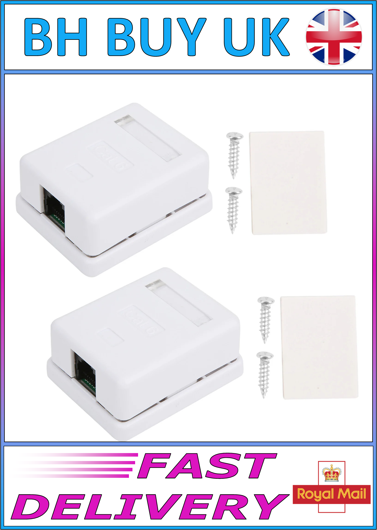 CAT6 RJ45 MOUNT BOX SINGLE PORT CONNECTION