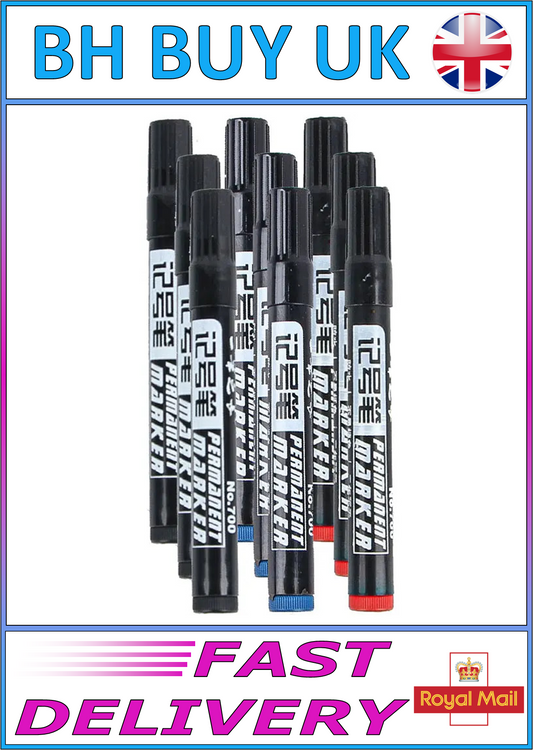 9 x PERMANENT PAINT MARKER SET, BLUE BLACK RED
