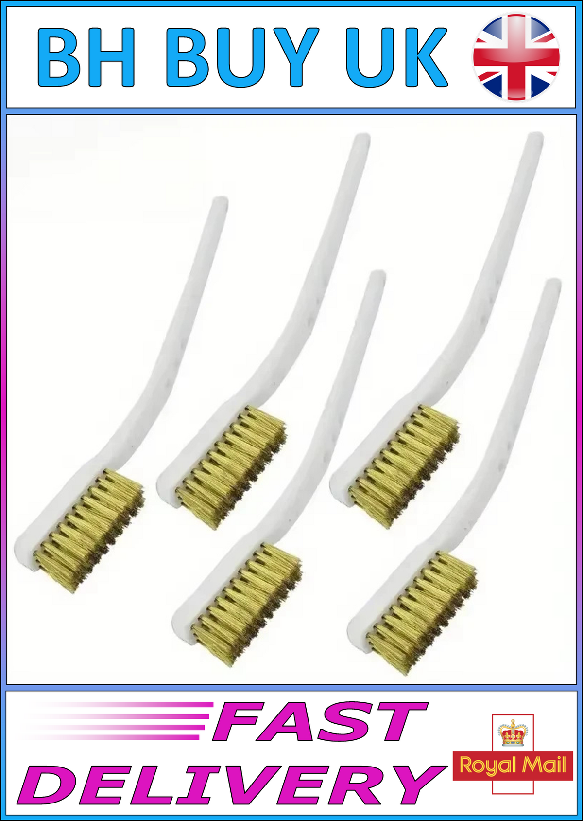 5 x BRASS WIRE MINI CLEANING BRUSH RUST PAINT REMOVAL METAL POLISHING