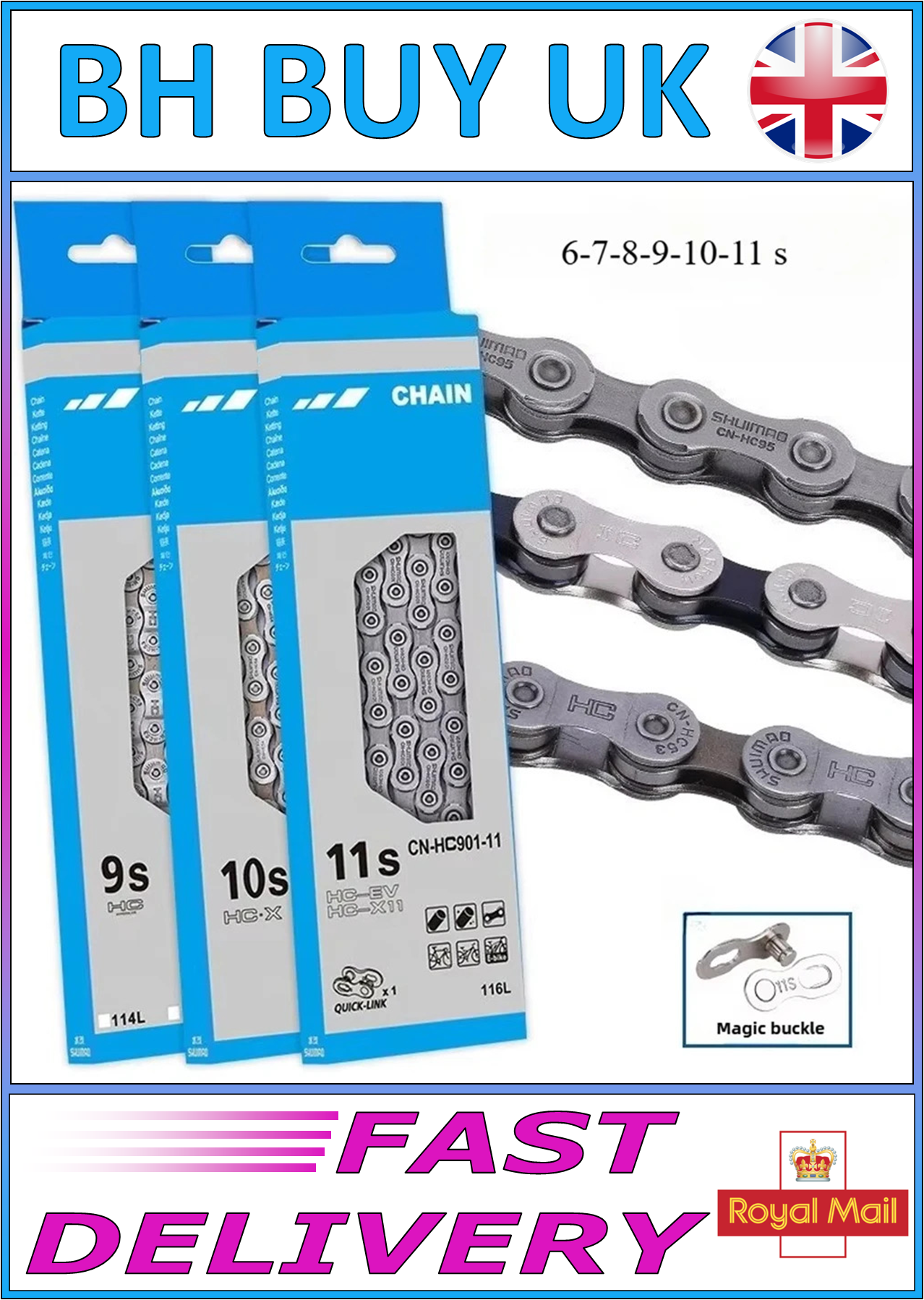 MOUNTAIN BIKE CHAIN 6 7 8 9 11 SPEED CHAIN 116