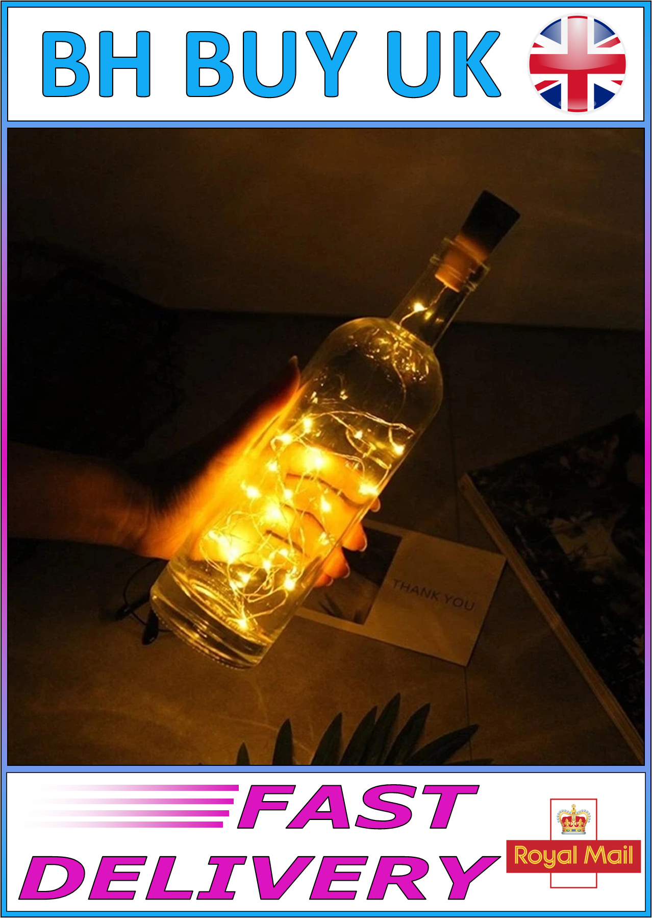 LED BOTTLE LIGHTS CORK - STRING FAIRY LIGHT