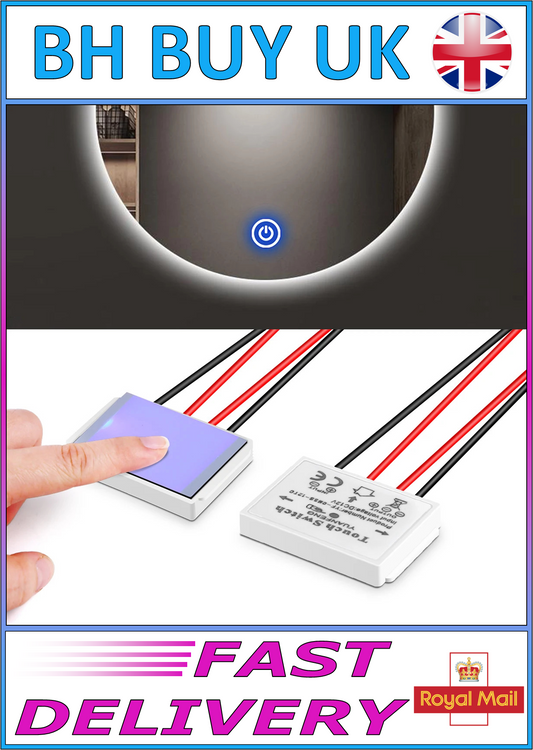 12V 5A LED HIDDEN MIRROR DIMMER LIGHT SWITCH BATHROOM
