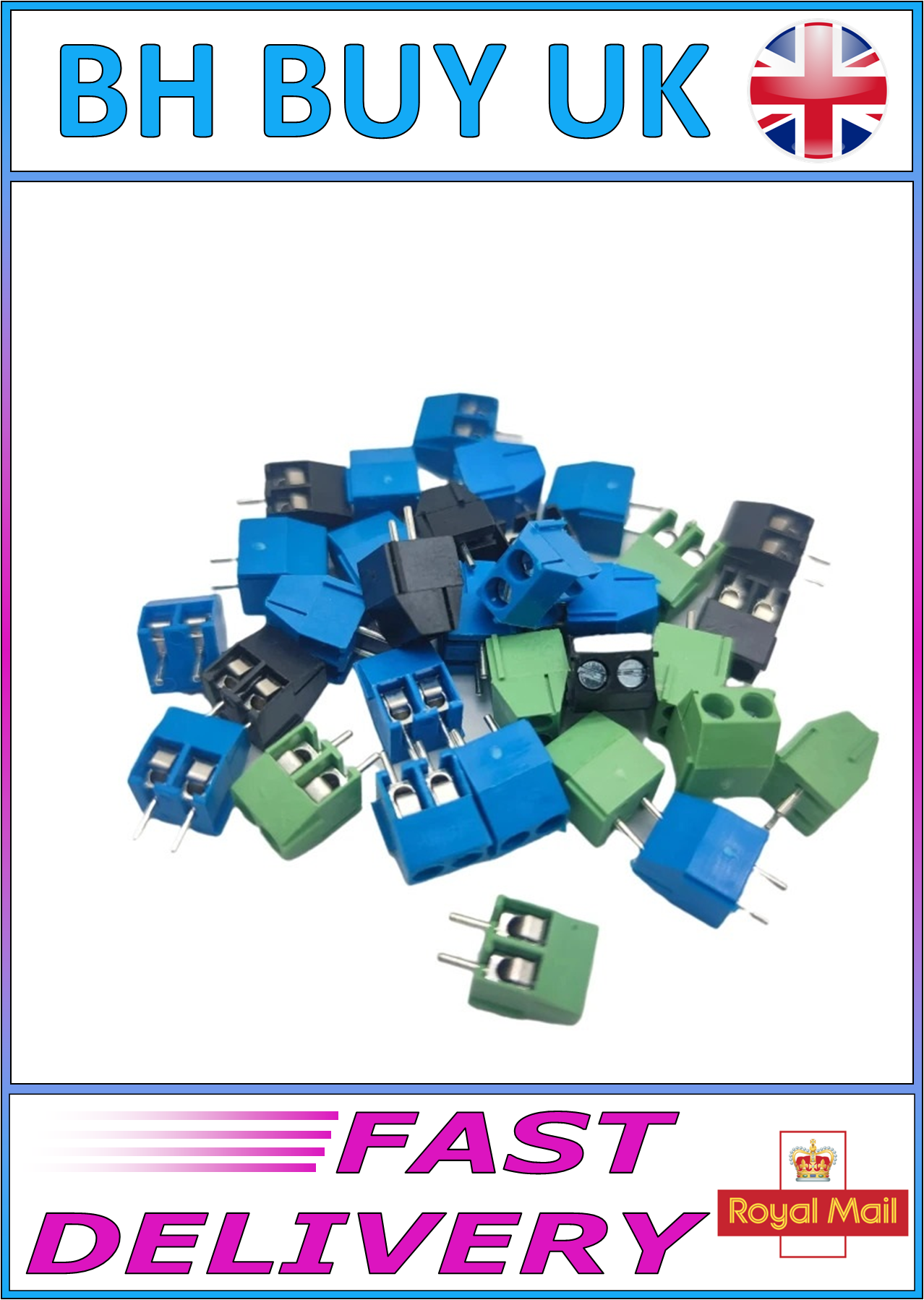 50 x 2 PIN & 3 PIN PCB SCREW TERMINAL BLOCK CONNECTOR