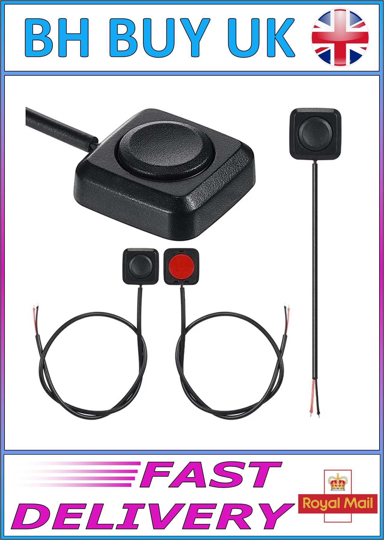 MOMENTARY PUSH BUTTON SWITCH - RED OR BLACK