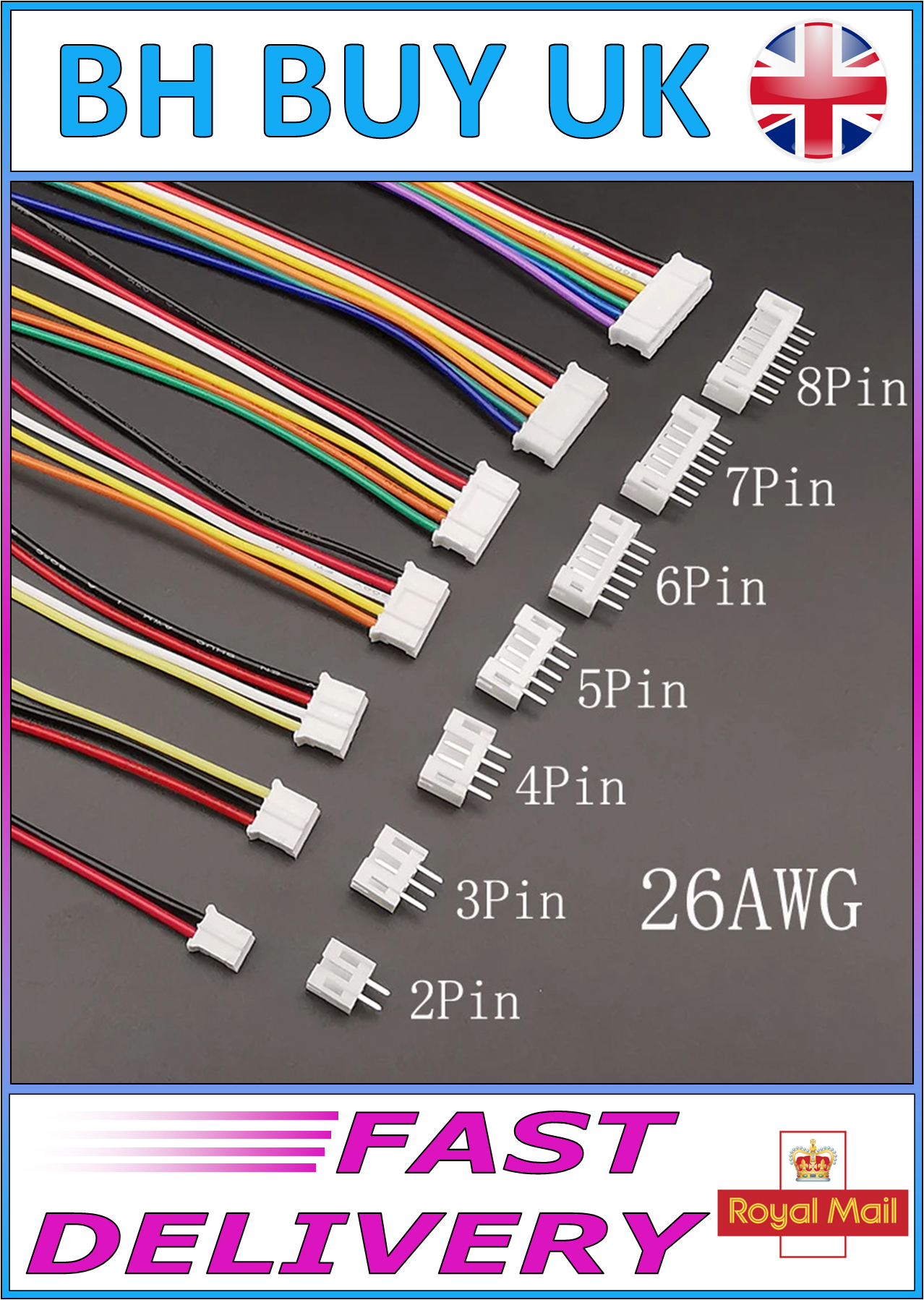 5 x SETS MINI MICRO JST PH2.0 2.0mm 2/3/4/5/6/7/8 PIN CONNECTORS