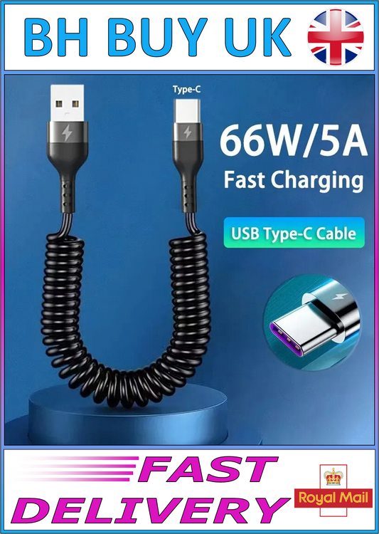 USB TYPE A - C OR C - C SPRING WIRE CHARGER 1M
