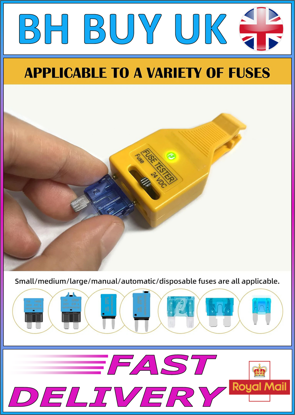 24V CAR FUSE TESTER & PULLER LED INDICATOR