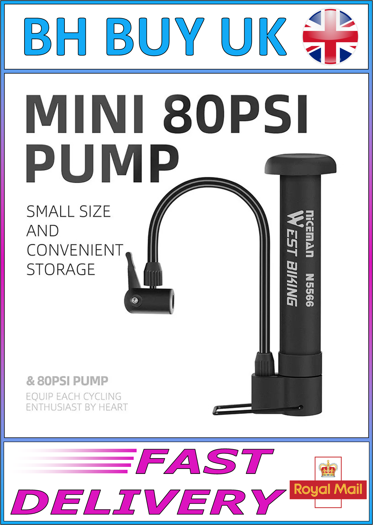 BIKE FLOOR PUMP 80PSI