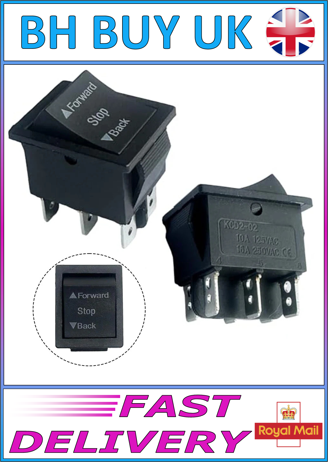 2 x FORWARD / REVERSE ROCKER SWITCH