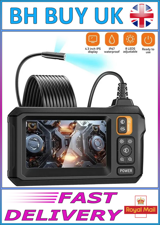 DUAL ENDOSCOPE CAMERA WITH 4.3" IPS SCREEN 1080P 5M